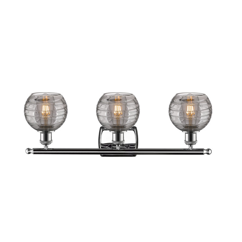 Éclairage de salle de bain à intensité variable 3 lumières Halvorson, Chrome poli, Ampoule non incluse, Gris