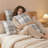 100% Cotton Body Pillow Cover, 20 x 54, Washed Cotton Gray Check Pillowcase, Soft Breathable Pillow Cover for Bed-133666091