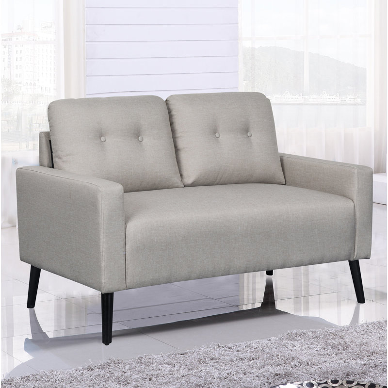 Ratcliffe Upholstered 55'' Loveseat, Beige/Light Gray