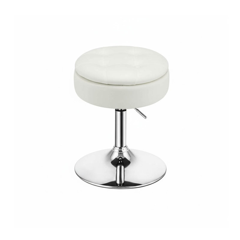 Metal Accent Stool, White