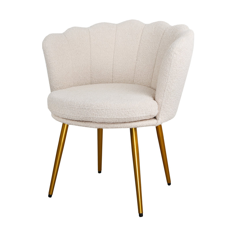 Elsfield - Boucle Scalloped Back Chair, Gold