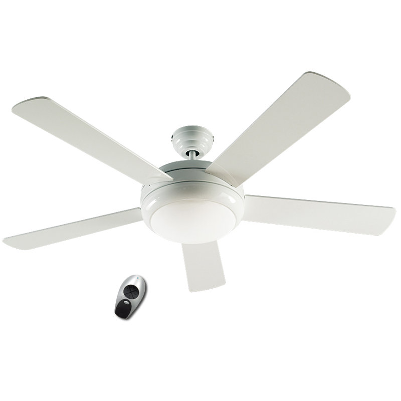 132cm Ceiling Fan, Lacquered White with Lacquered White Blades