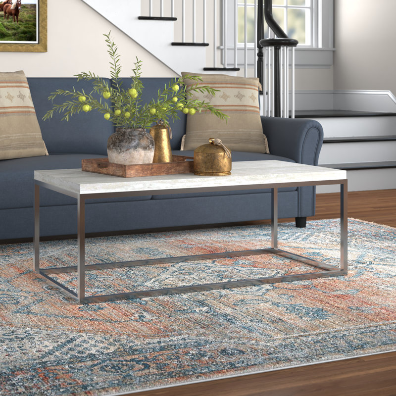 Table basse Benjaminerm en chêne clair et chromeprna