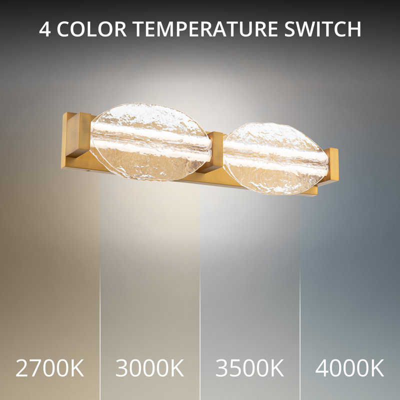 Deco 36" Dimmable LED Bath Vanity & Wall Light With Pressed Glass Shade And Built In Color Temperature Switch (2700K/3000K/3500K/4000K)