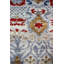 Tapis en laine fabriqué à la main Ikat en bleu / or / ivoire-90306208
