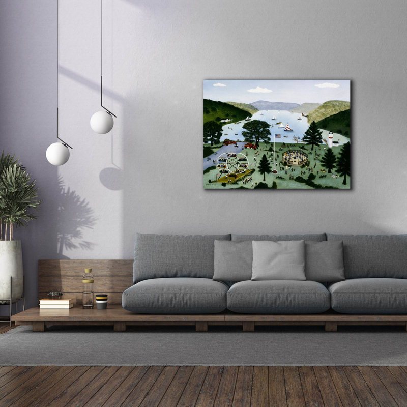  «Lake Front Carnival» par C Munro, art mural sur toile, 54 po x 40 po