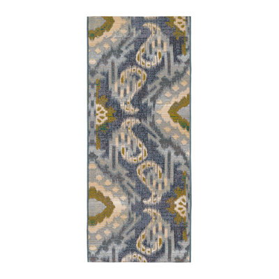 Tapis intérieur / extérieur bleu / gris Newt Ikat