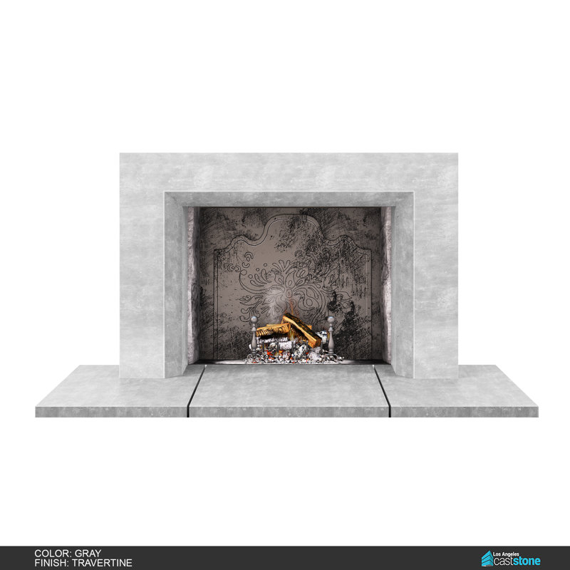 Miami Fireplace Surround, Travertine Gray