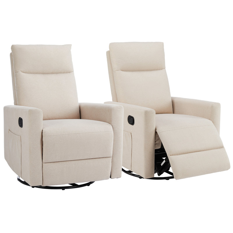 Ensemble de fauteuils inclinables et berçants 2 pièces, Beige