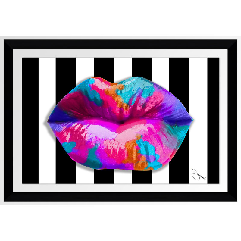«Pucker Up», impression, H 21,5 po x l 27,5 po x P 0,75 po, Cadre noir