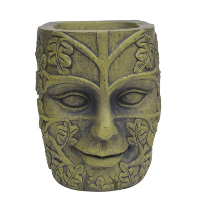 Mgo Decorative Face Stone Statue Planter