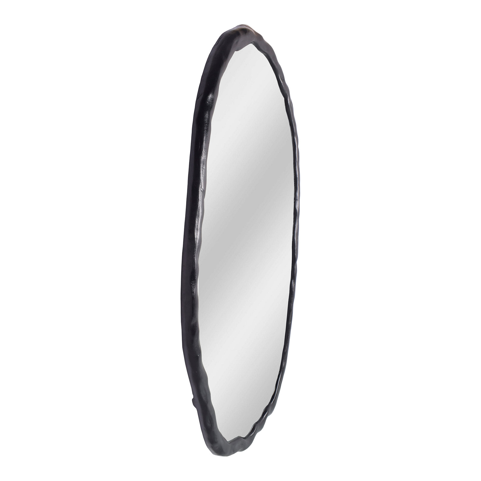 Nola Distressed Accent Mirror, Black, 50" x 28"