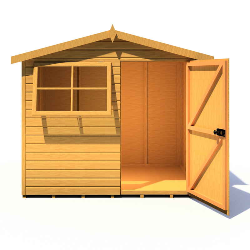 Pertica 8 Ft. W x 6 Ft. D Shiplap Garden Shed, Yes