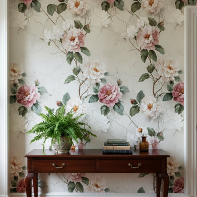 Papier peint floral rétro