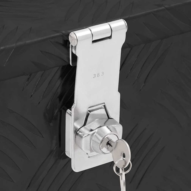 Boîte à outils Boîte de rangement extérieure avec système de verrouillage Coffre à outils en aluminium, Noir