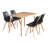 Stephenie 4 Person Dining set - a Rectangular Plastic Dining Table with Wooden Legs and a Set of 4 Faux Leather Cushion Padded Dining Chairs for Dining Room - Modern Dining Table Set-1259149990