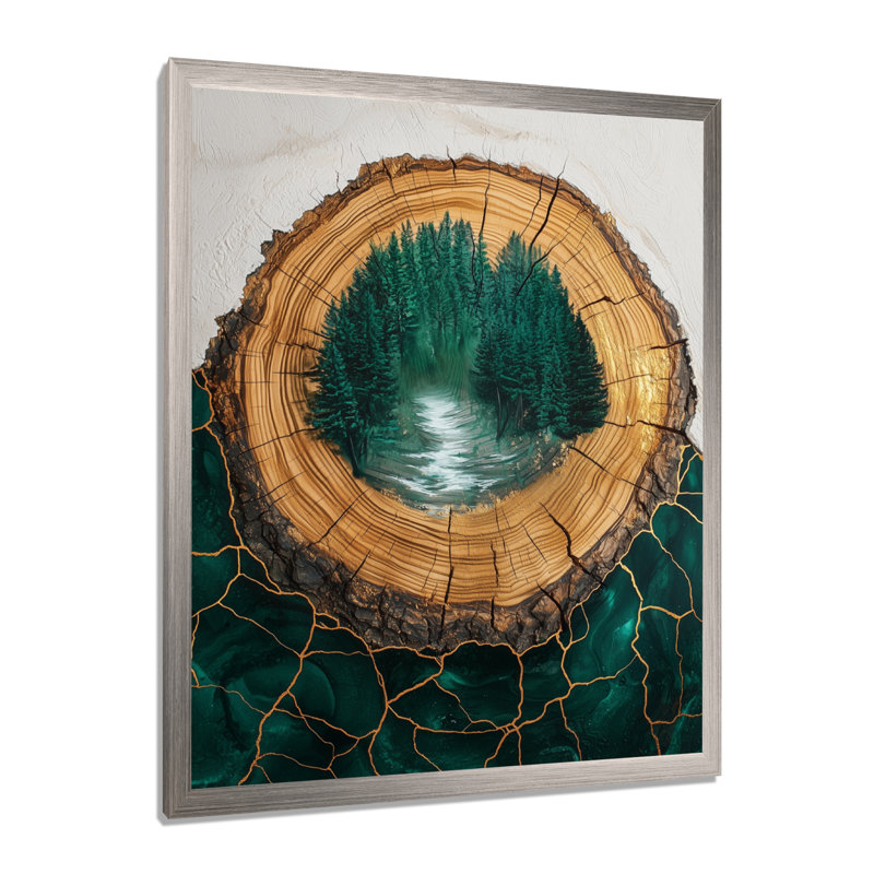 Gilba - paysages, impressions sur toile, Argent argent, H 32 po x l 24 po, Picture Framed