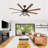 Nicola 66'' 8-Blade Black Farmhouse Ceiling Fan with Light Kit and Remote Control