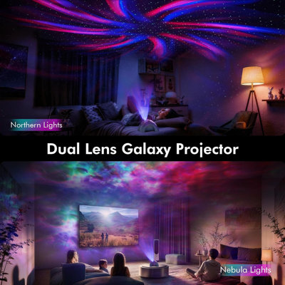 projecteur veilleuse d'aurores boréales et d'étoiles galactiques à double objectif pour chambre à coucher | 58 effets lumineux, bruit blanc, haut-parleur Bluetooth, synchronisation musicale, télécommande, minuterie, cadeau de décoration pour enfants, adultes et adolescents