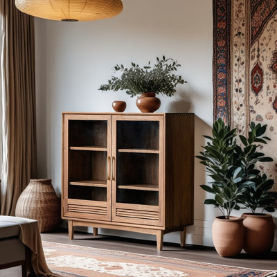 Small-sized glass door bookcase