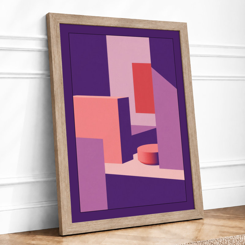 Geometric Chambers Minimalist - Framed Print, A4 - 29.7 x 21.0 cm, Oak
