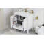 Meuble-lavabo 30 po avec lavabo, deux portes avec tablette, charnières de porte à fermeture en douceur, style rétro, blanc