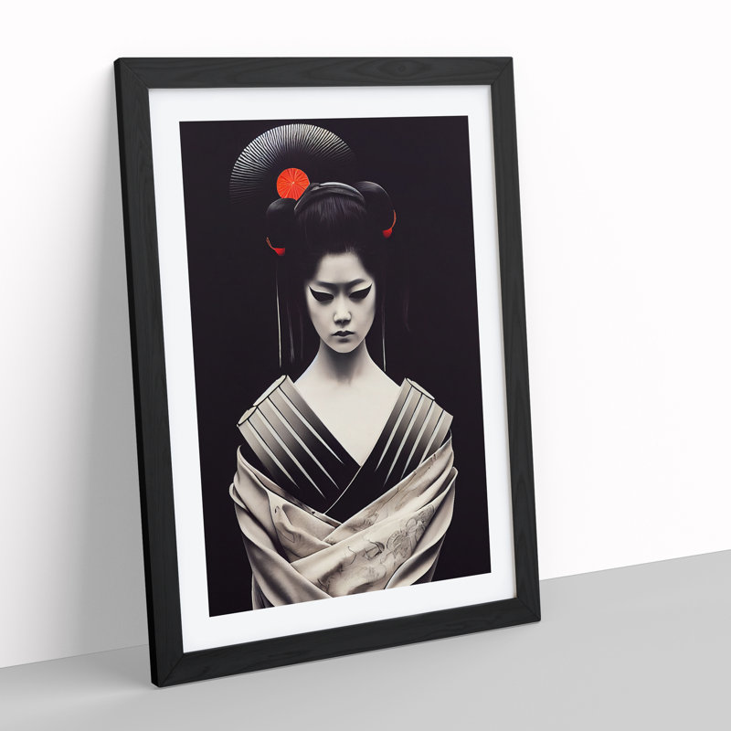 Contemporary Geisha No.1 - Framed Print, Black Framed, 34cm H x 25cm W x 2cm D