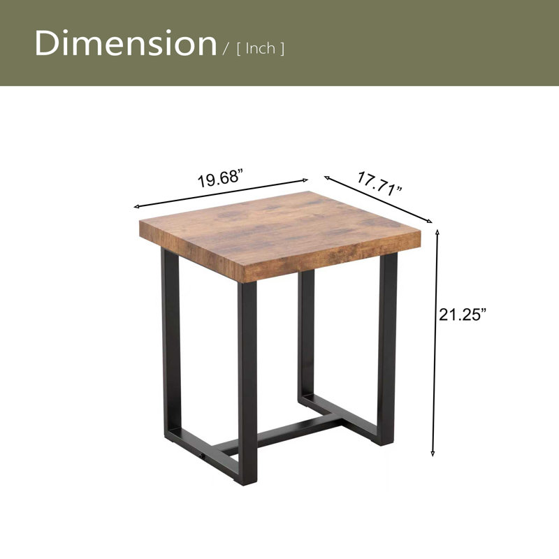Petite table à thé 2 pièces, table de chevet, table d'appoint en MDF, canapé avec pieds en métal
