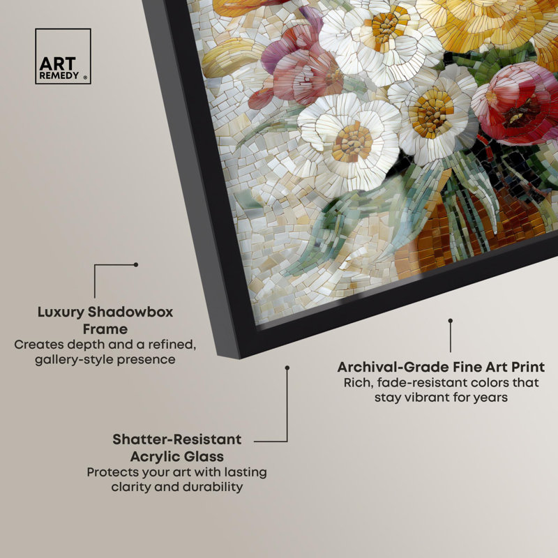 Motif de mosaïques Tile Garden II par Art Remedy, H 31 po x l 25 po, Noir