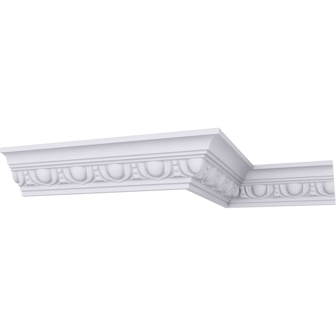 2 1/8"H x 2 1/8"P x 3"F x 94 1/2"L Egg & Dart Crown Molding Ekena Millwork