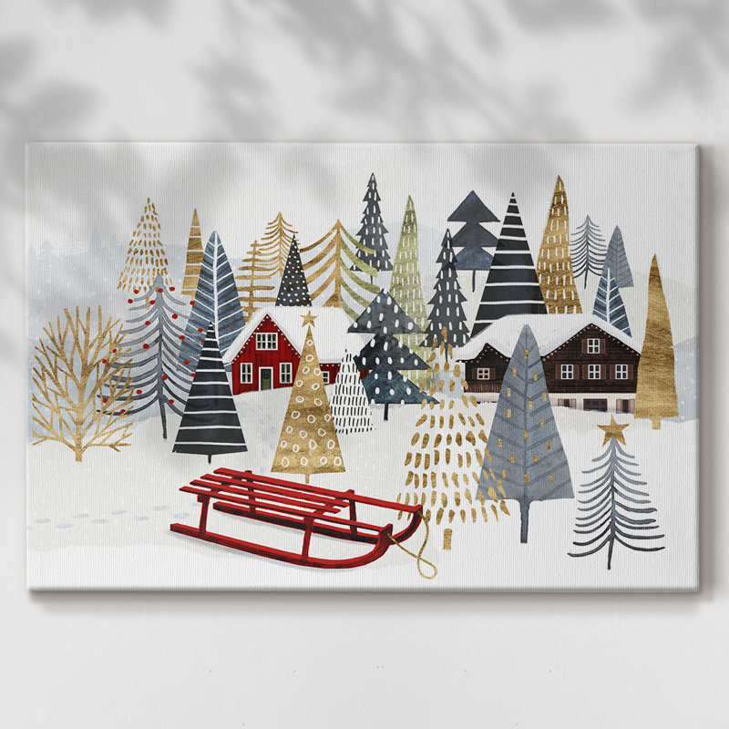 Collection de chalet de Noël A - Cavas enveloppés de galerie, 40 x 60