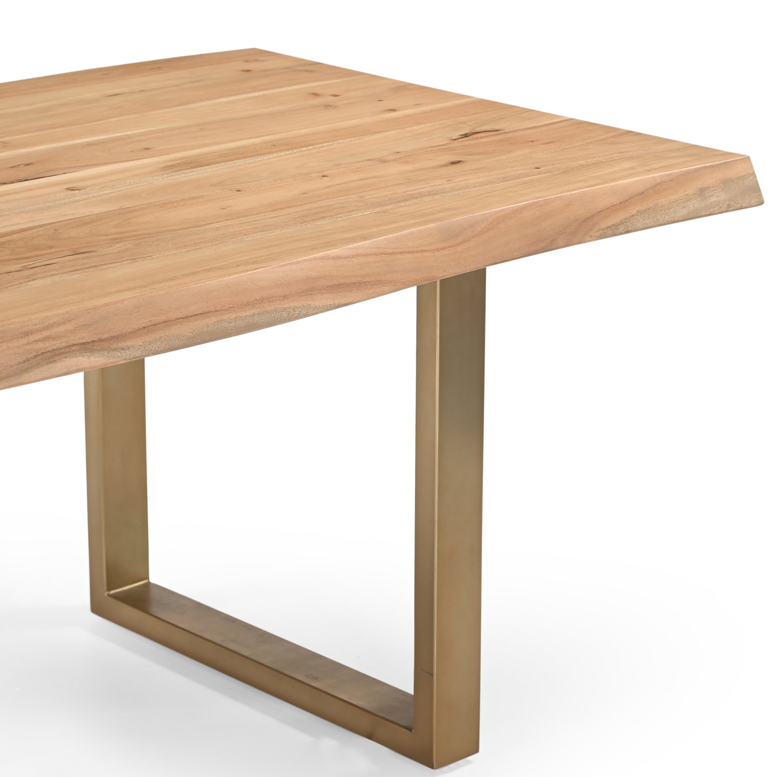 Colin Acacia Dining Table, 29.75"H x 116"L x 40"W, Teak, Brass