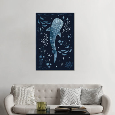 Ocean Garden Whale Shark - Wall Art Print - Framed Canvas
