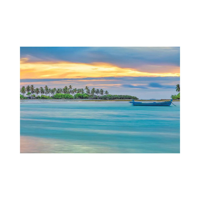 Paradise Island Sunset 1 Piece Wall Art on Canvas, 45.72cm H x 66.04cm W x 1.91cm D, Wrapped Canvas