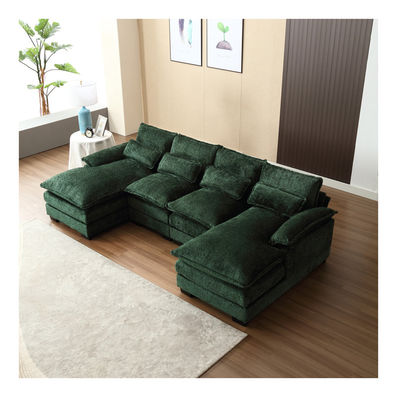 Grand canapé modulaire en U Modern, Émeraude
