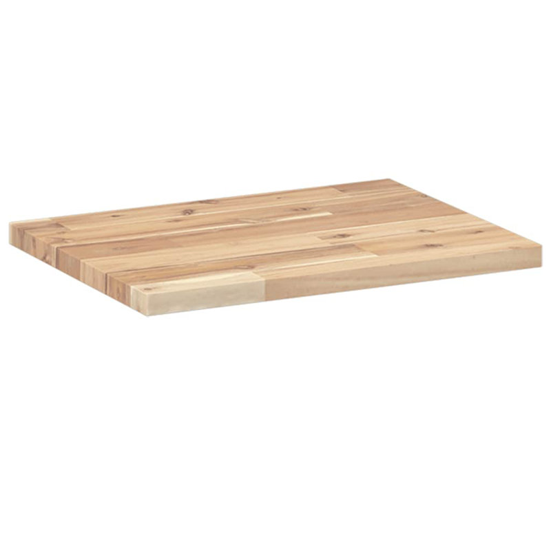 Floating Shelves 3 Pcs Solid Wood Acacia, Light Brown/Black, 2cm H x 40cm W x 30cm D
