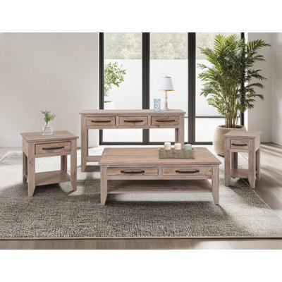 Table basse 4 tiroirs, 1 tablette