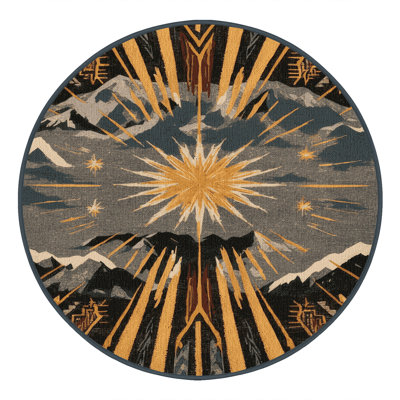  Washable Sunburst Horizon Southwestern Area Rug
