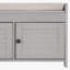 Linen Blend Upholstered Storage Bench-381537199