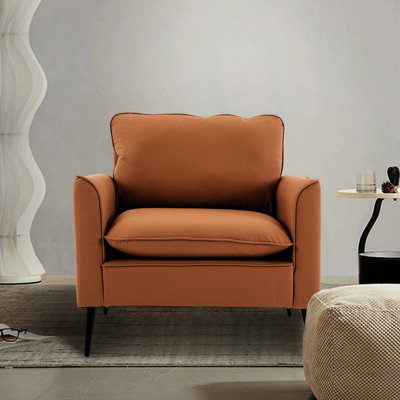 Ts Cat Paw Leather Upholstered Single Chair, Breathable Material, Overstuffed And Waist Pillows, 2 Seats, Brown, 30.85 In Height, Width, 25.69 Depth, 37.22 Lb Weight, For Bedroom, Living Room,