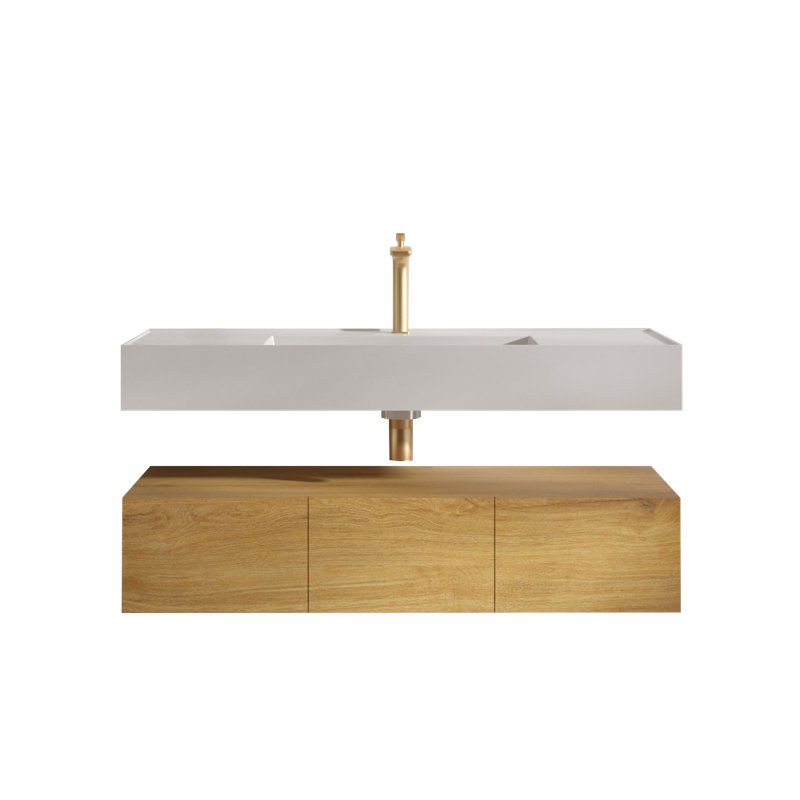 Meuble-lavabo simple 47,2 po avec plateau en bois manufacturé Jodice