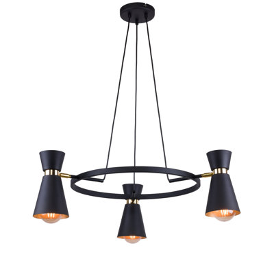 Conway 3 - Light Waggon Wheel Chandelier
