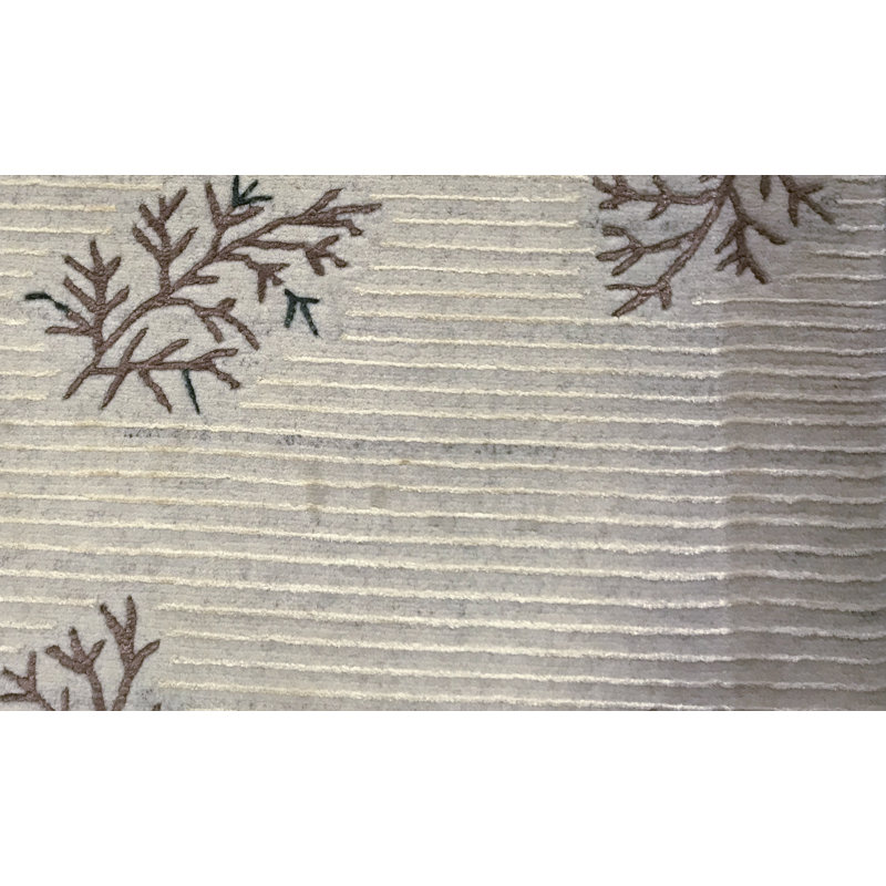Hand-Knotted High-Quality White Area Rug
