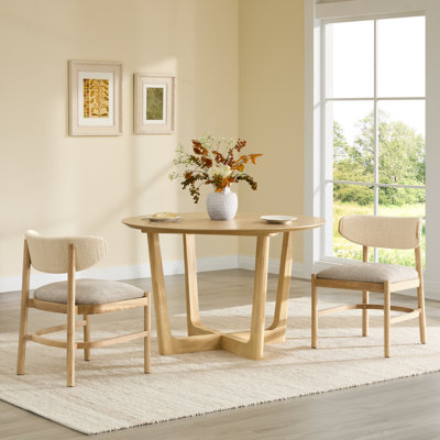 Organic Modern Solid Wood Dining Chair with Woven Paper Cord Back