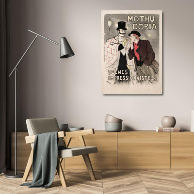 "Mothu Et Doria - Impressionist Scenes" by  Théophile Alexandre Steinlen - Gallery Wrap Canvas Wall Art