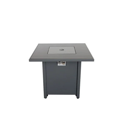 Table de foyer d'extérieur en acier avec couvercle