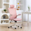 Chaise de bureau ergonomique, chaise de bureau avec appui-tête réglable, gris-1934782401