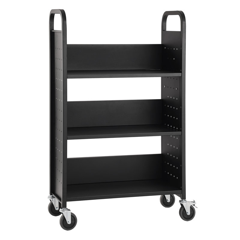 49.2'' H x 31.1'' W Book Cart with Wheels, Black