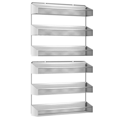 Ensemble de 2 étagères à épices, support de comptoir à 3 niveaux ou étagère de rangement murale