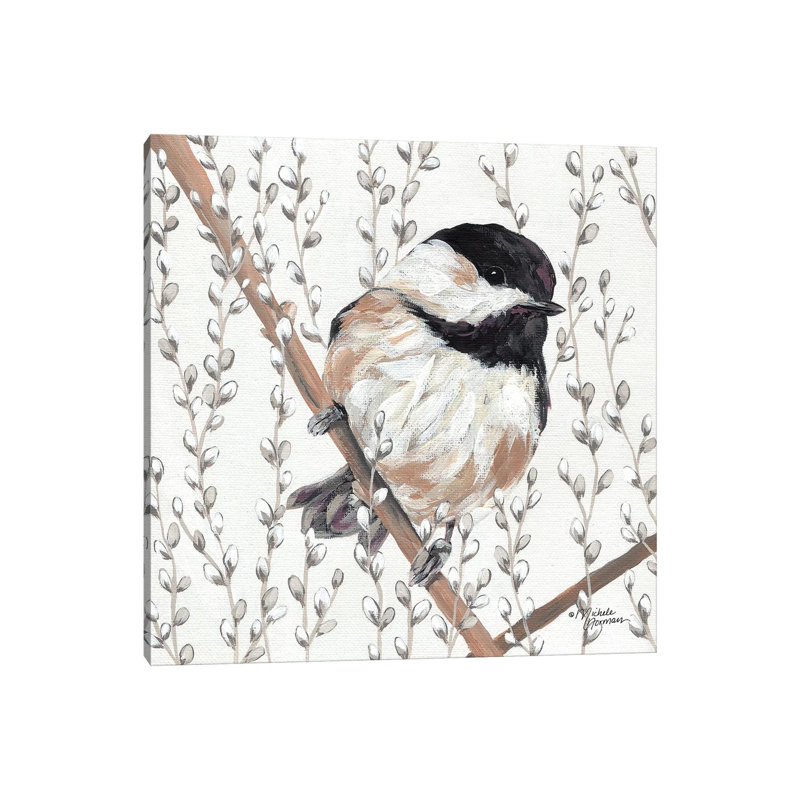 Wee Chickadee - reproduction d'art sur toile tendue, H 12 po x l 12 po x P 0,75 po